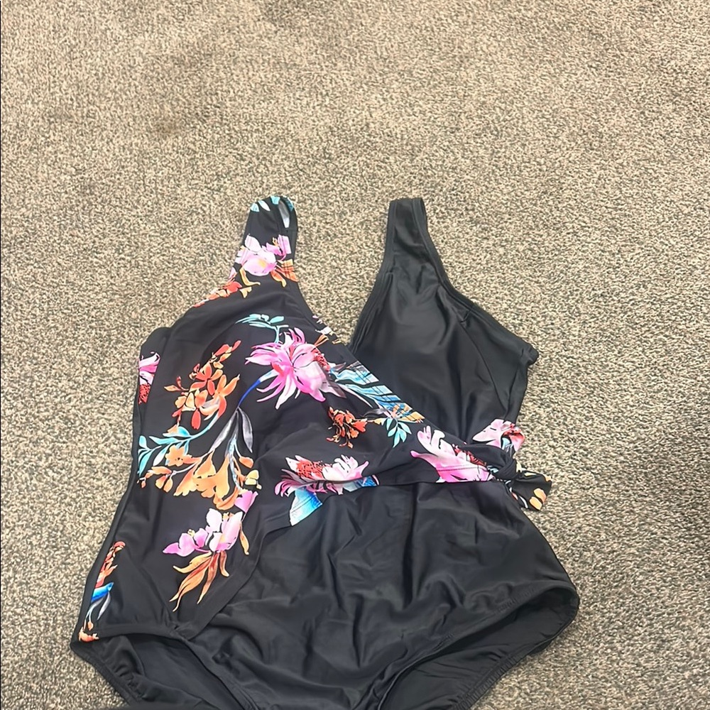 Floral Black Women's Swimsuit